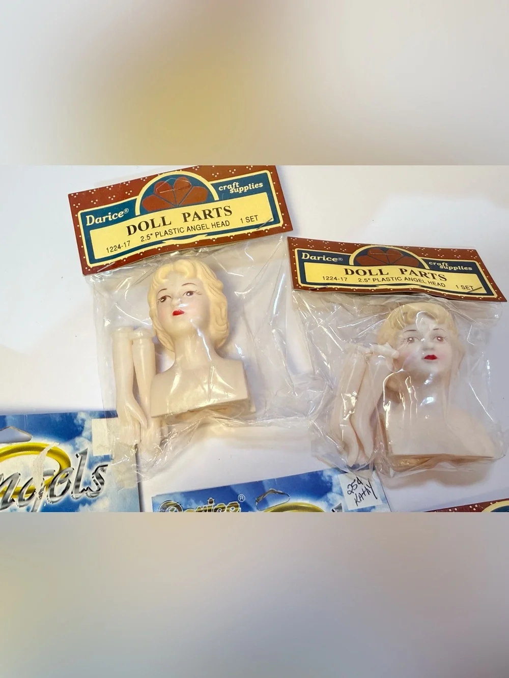 8 Darice Blonde Cream Angel Doll Heads with hands parts Craft 2.5” -1224-17 new